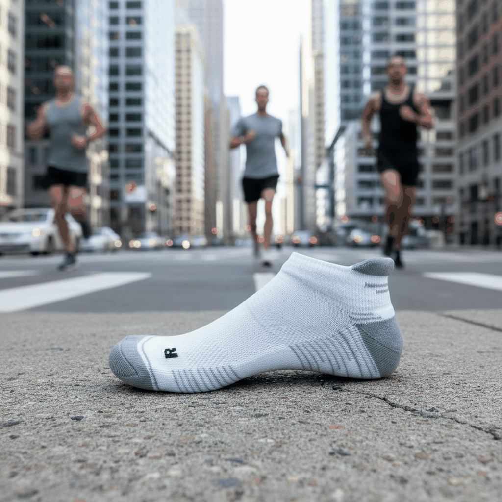 Chaussettes de Course Low Cut Blanc/Gris