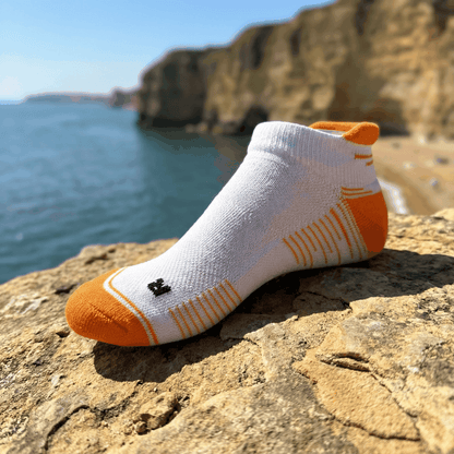 Running Socks Low Cut White/Orange