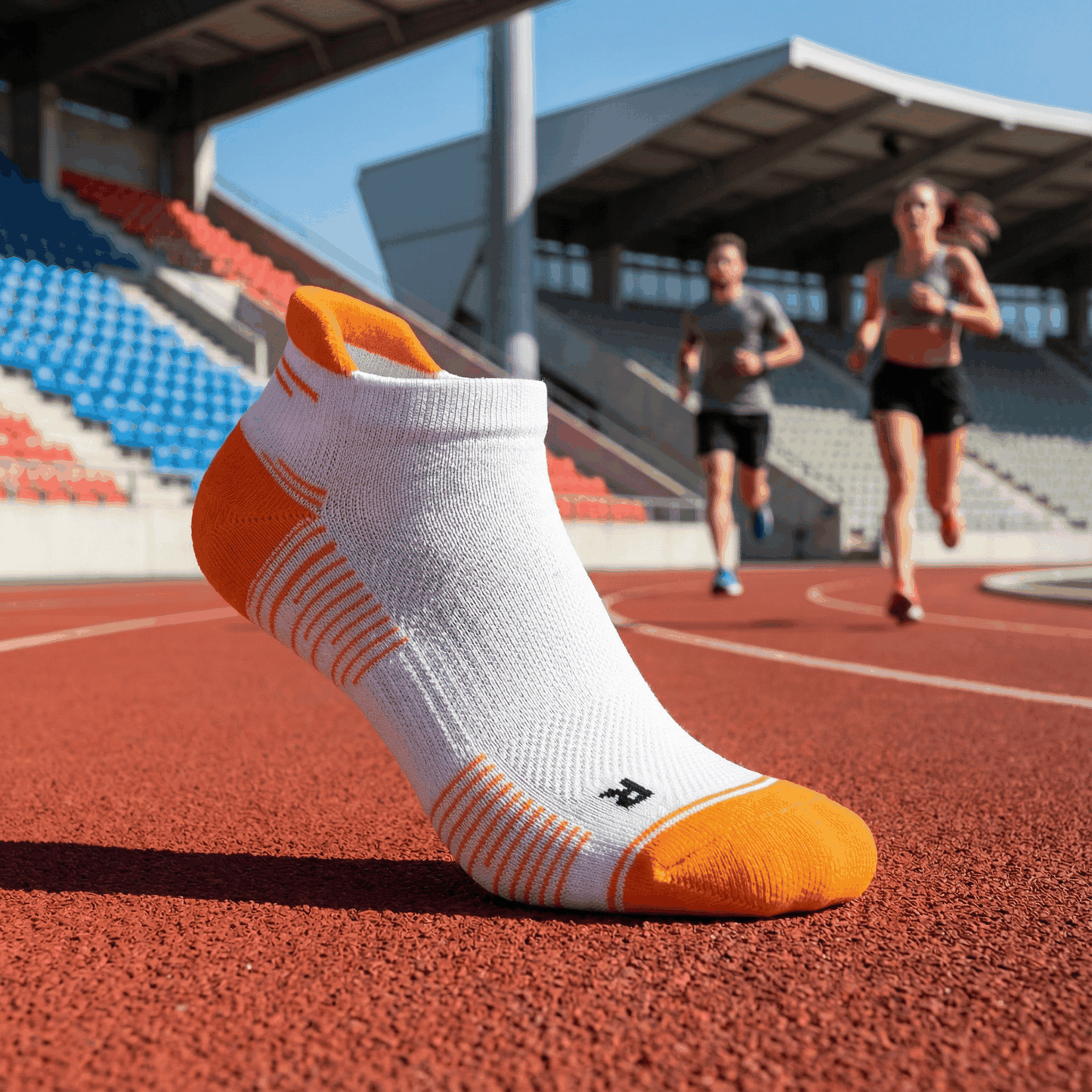 Running Socks Low Cut White/Orange