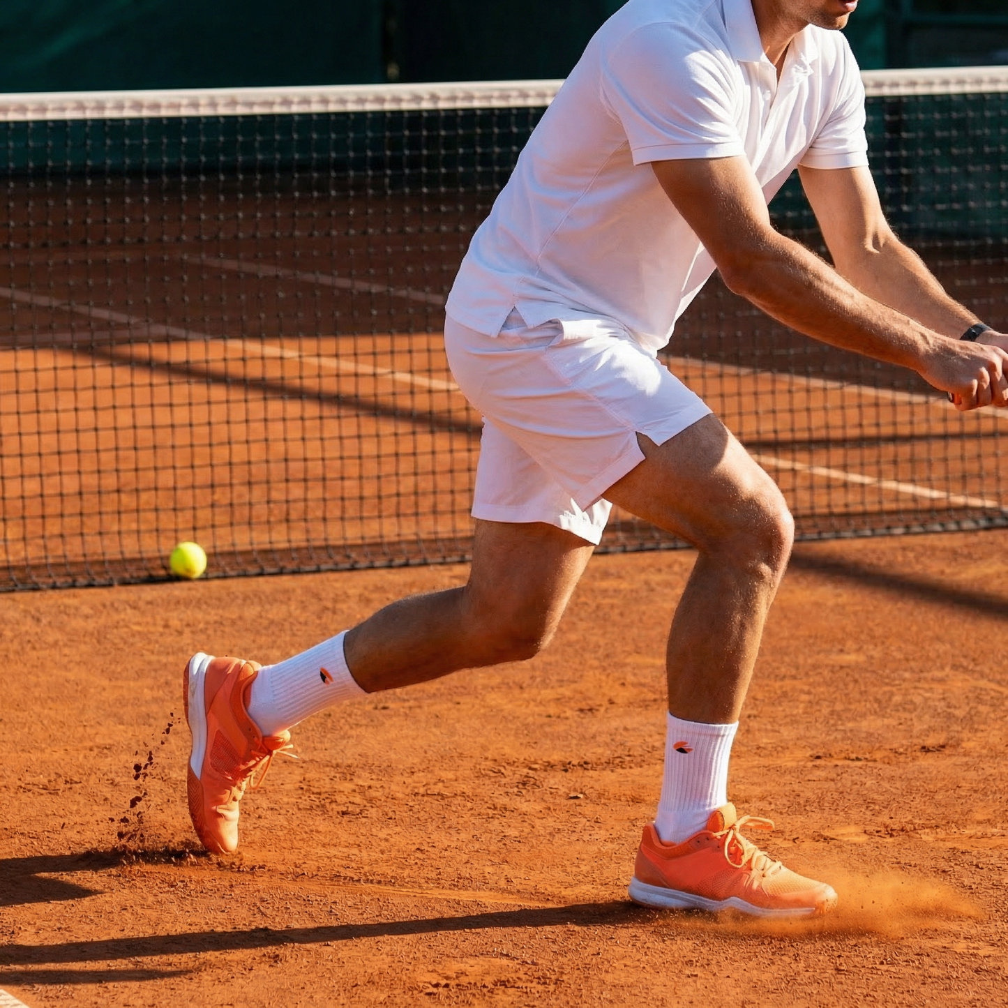 Tennis Socken Crew Lite Weiss/Orange