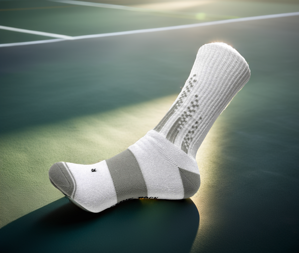 Padel Socken Crew Weiss/Grau