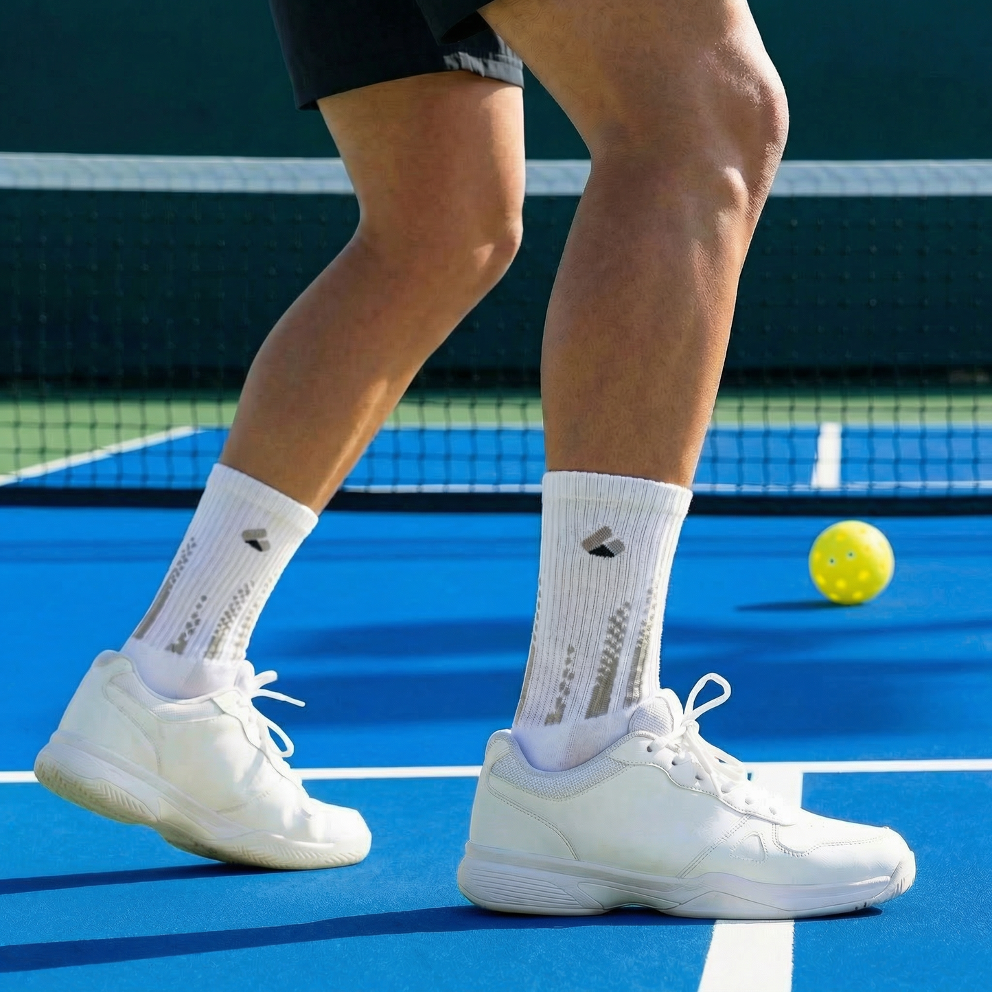 Pickleball Socks Crew White/Grey